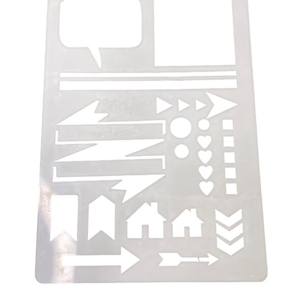 Reusable Art Planner Stencil Speech Bubbles Flags Checklist mq Mixed Media Suppl - Picture 3 of 3